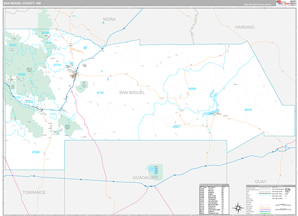 San Miguel County, NM Wall Map